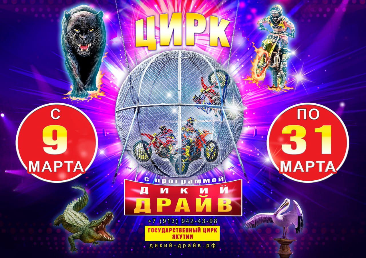 Цирк «ДИКИЙ ДРАЙВ» - с 9 по 31 марта