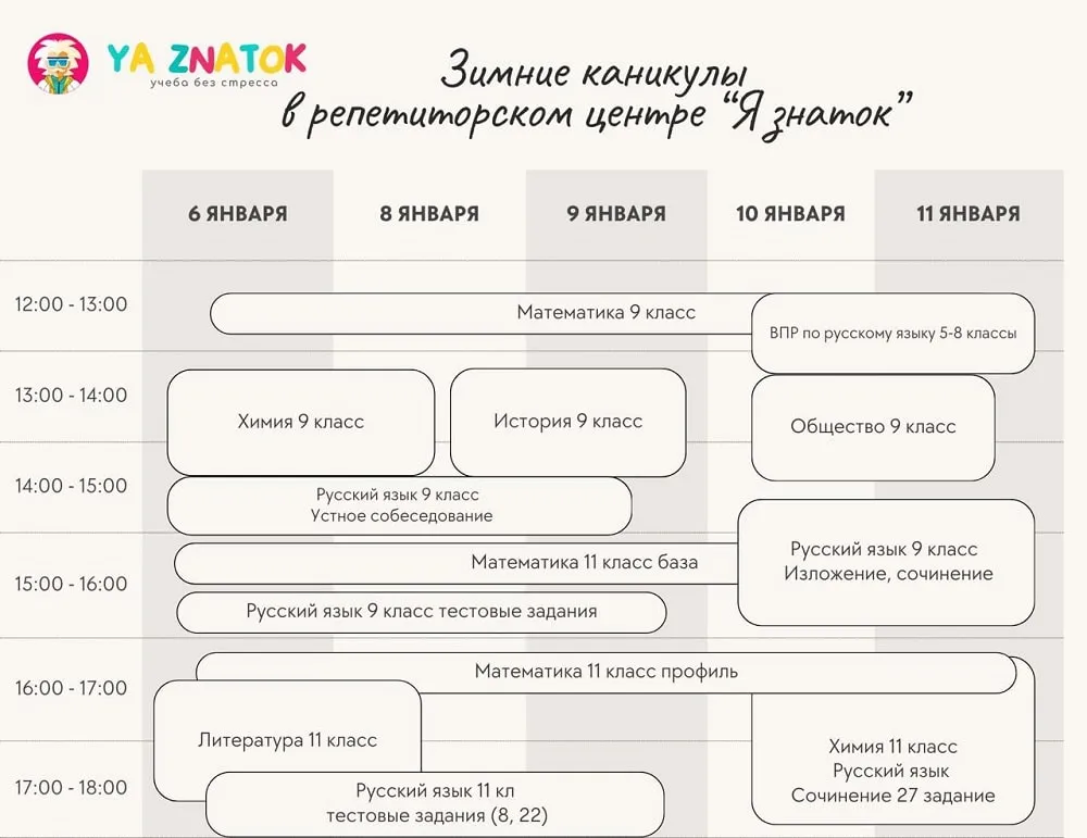 Зимний интенсив по подготовке к ОГЭ по математике - с 6 Января