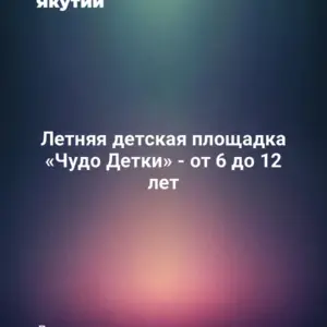 Летняя детская площадка «Чудо Детки» - от 6 до 12 лет