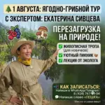 ЯГОДНО-ГРИБНОЙ ТУР С ЭКСПЕРТОМ - 1 Августа